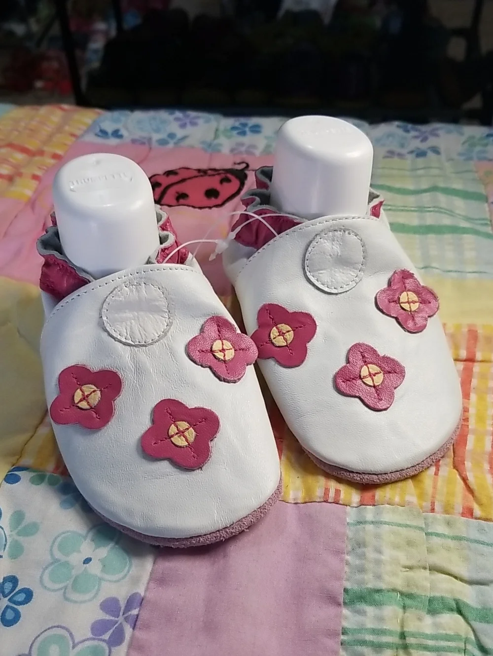 New Leather Pediatrician  recommended Soft Sole Pink Flower Carozoo 18-24 Months